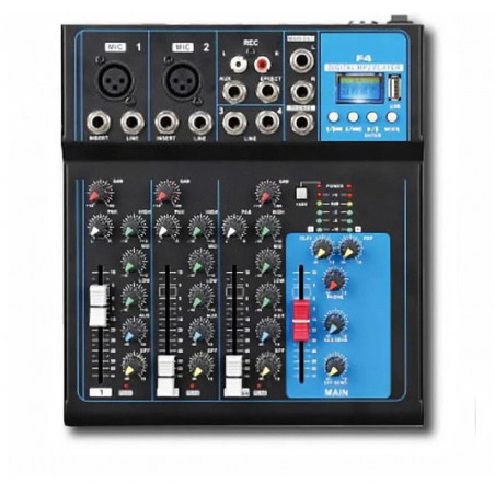 Mixer Ross F4 - 5 Canales Con Bluetooth + Reproductor Usb