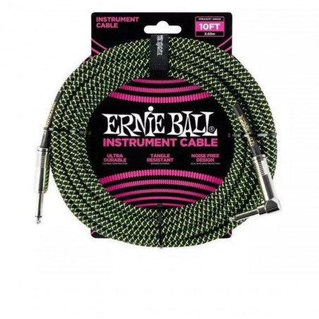 Cable de Instrumento - Ernie Ball - Tela - Plug-plug - 6 Metros