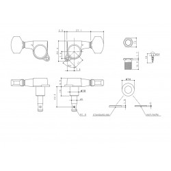 Clavijas Para Guitarra - Gotoh - 6 en Linea Paleta Chica (JAPON)