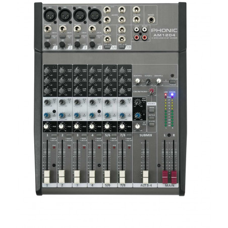 Mixer Phonic - Am-1204 - 4 Mic 2 Stereo Phantom