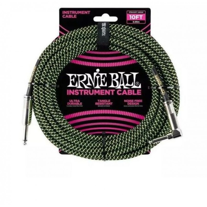 Cable de Instrumento - Ernie Ball - Tela - Plug-plug - 3 Metros