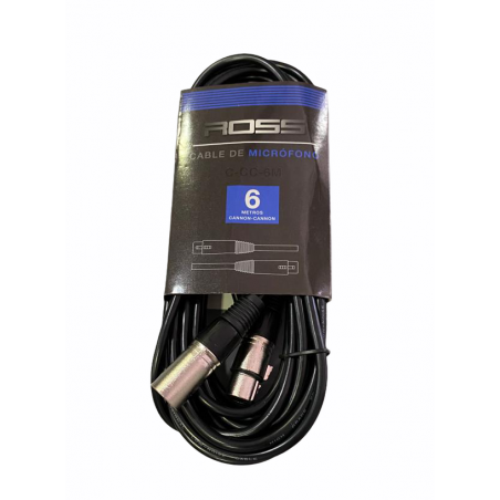 Cable de Microfono Ross - Canon-Canon - 6 Metros