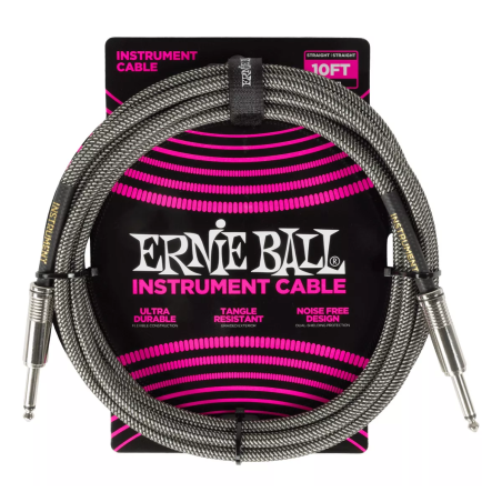 Cable de Instrumento - Ernie Ball - Tela - Plug-plug - 3 Metros