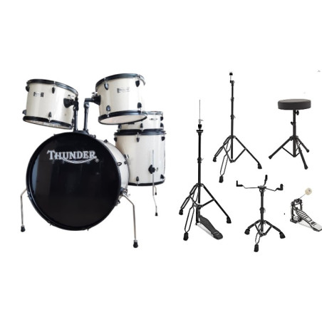 Bateria Acustica Thunder - 5 cuerpos + Fierros + Platos + Banqueta