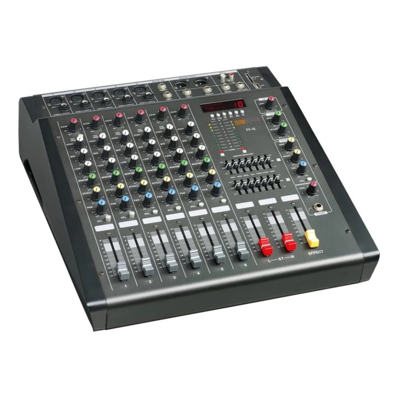 Consola Potenciada Ross Dx-6l 6 Canales - Usb/Bluetooth