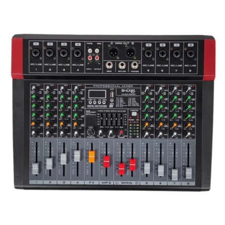 Mixer Potenciada Hugel 8 Canales Fx Bt