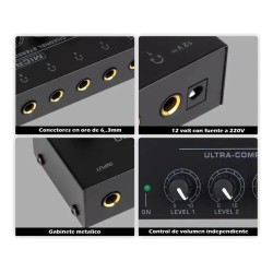 Amplificador De Auriculares Xp Audio Ha800 8 Salidas