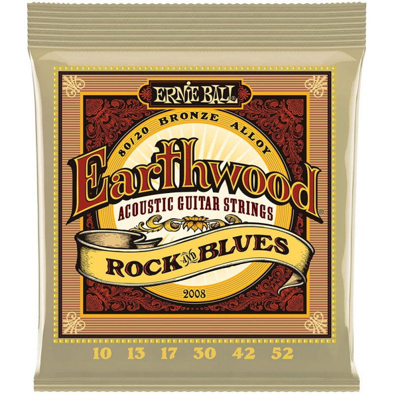 Encordado Para Guitarra Acustica - Ernie Ball - Earthwood - 10-50 - Extra Light