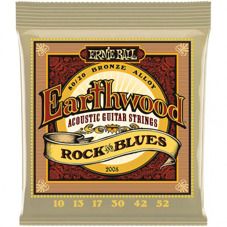 Encordado Para Guitarra Acustica - Ernie Ball - Earthwood - 10-50 - Extra Light