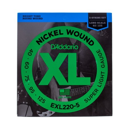 Encordado Para Bajo - Daddario - Exl 220-5 - 40-125
