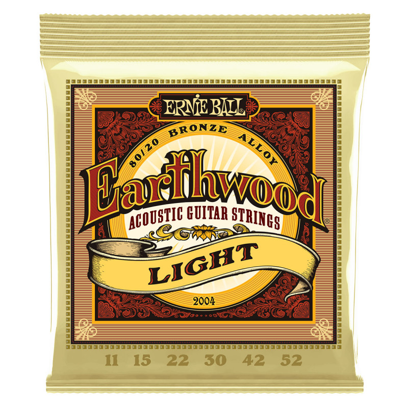 Encordado Para Guitarra Acustica - Ernie Ball - Earthwood - 11-52 - Light